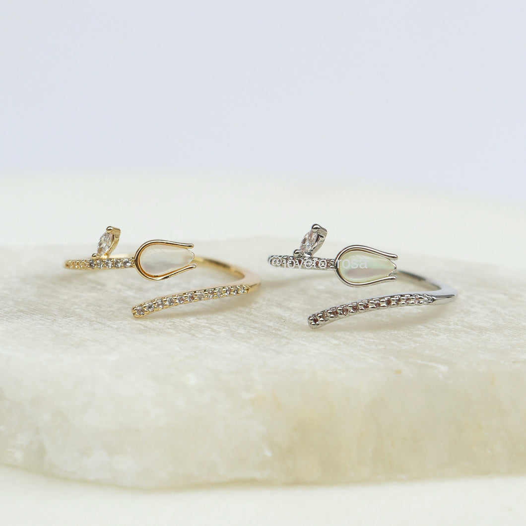 Anillo Tulipán con Cristales