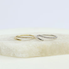 Cargar imagen en el visor de la galería, Anillo Doble Linea con Cristales
