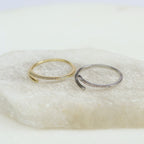 Anillo Doble Linea con Cristales