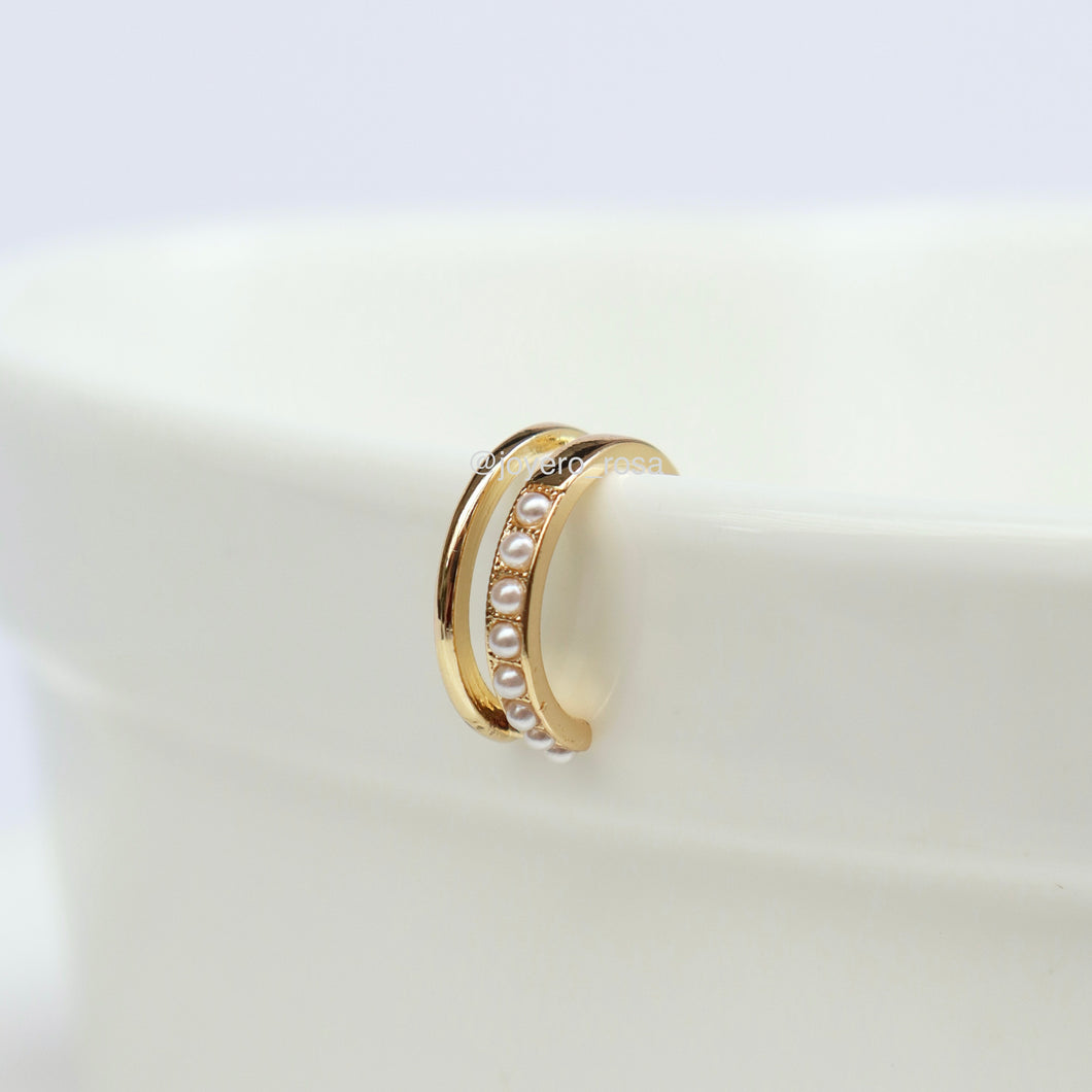 Earcuff Doble con Perlitas
