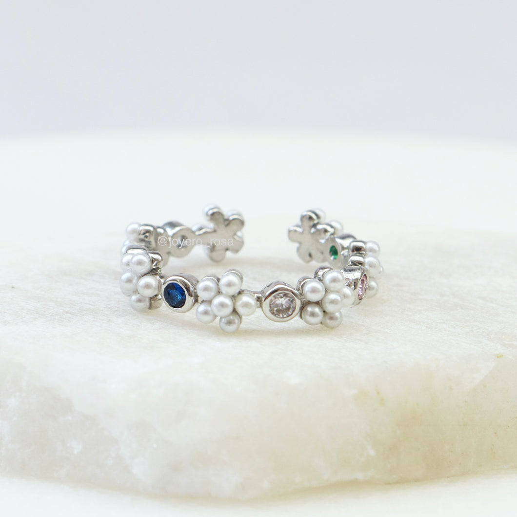 Anillo Flores de Perlas