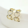 Semi Hoops Corazones con Brillo