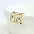 Semi Hoops Corazones con Brillo