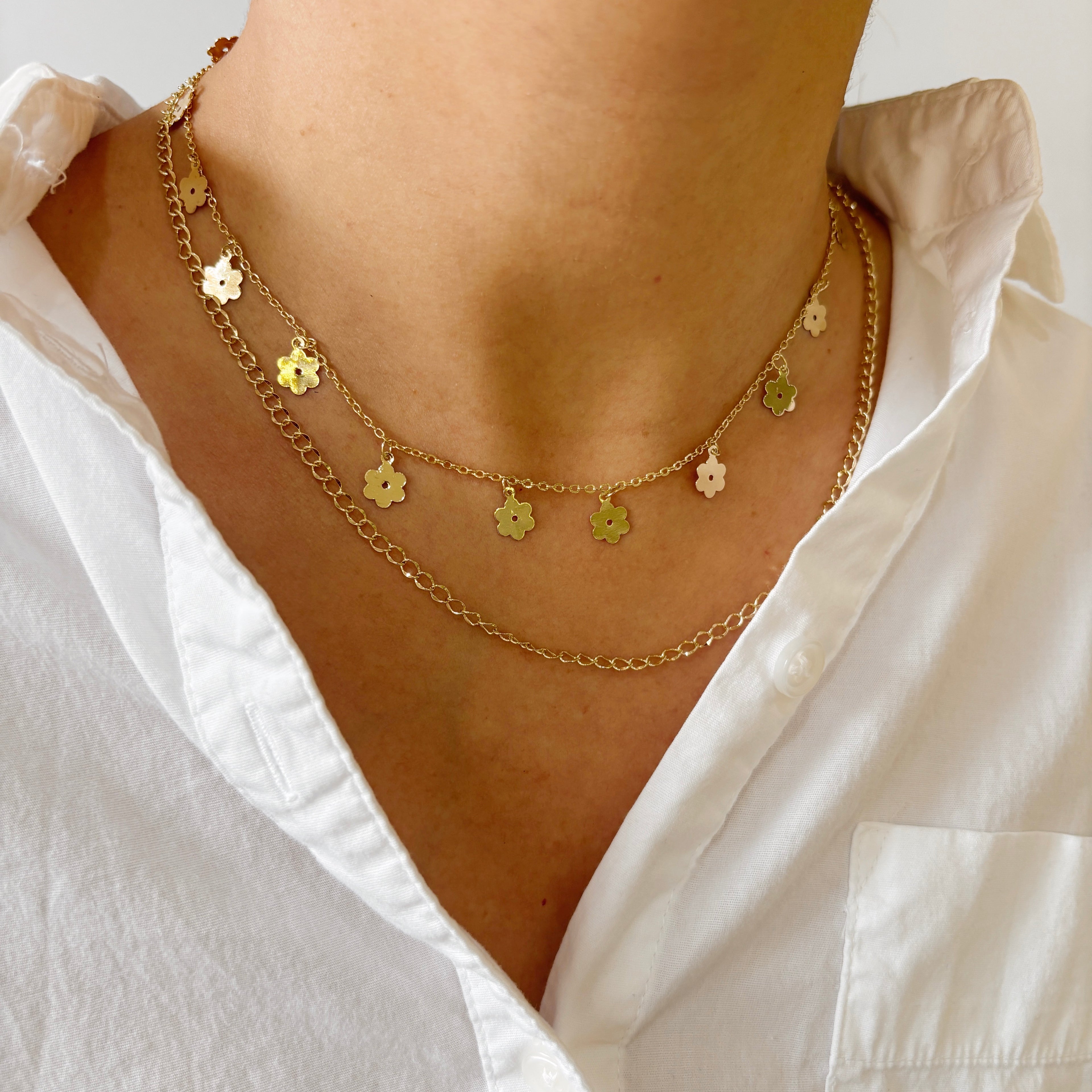 Collar Doble Flores