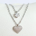Collar Doble Corazón Full Brillo