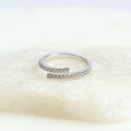 Anillo Doble Linea Cristales Ajustable
