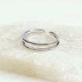 Anillo Doble Linea Ajustable
