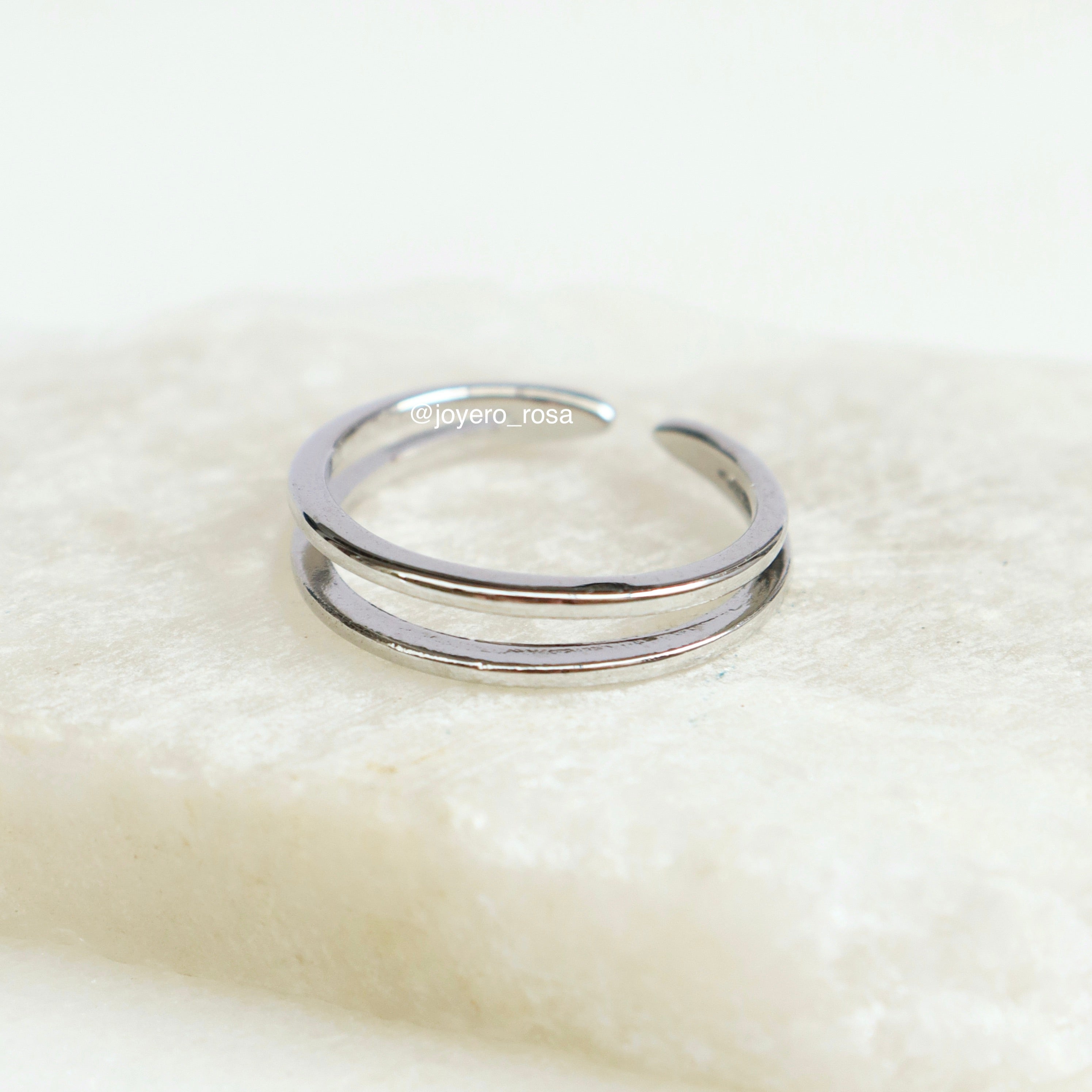 Anillo Doble Linea Ajustable