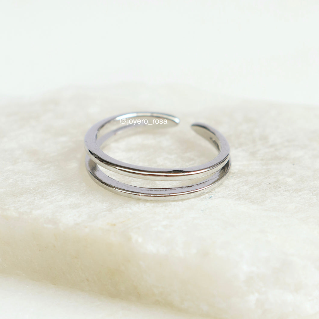 Anillo Doble Linea Ajustable