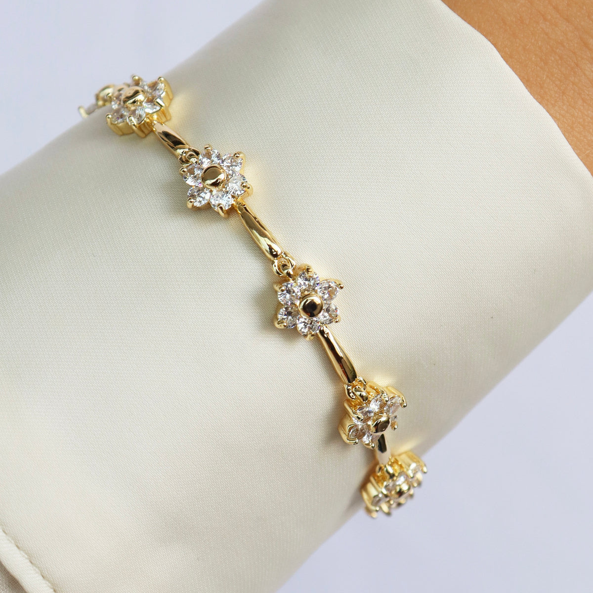 Pulsera Flores Cristal
