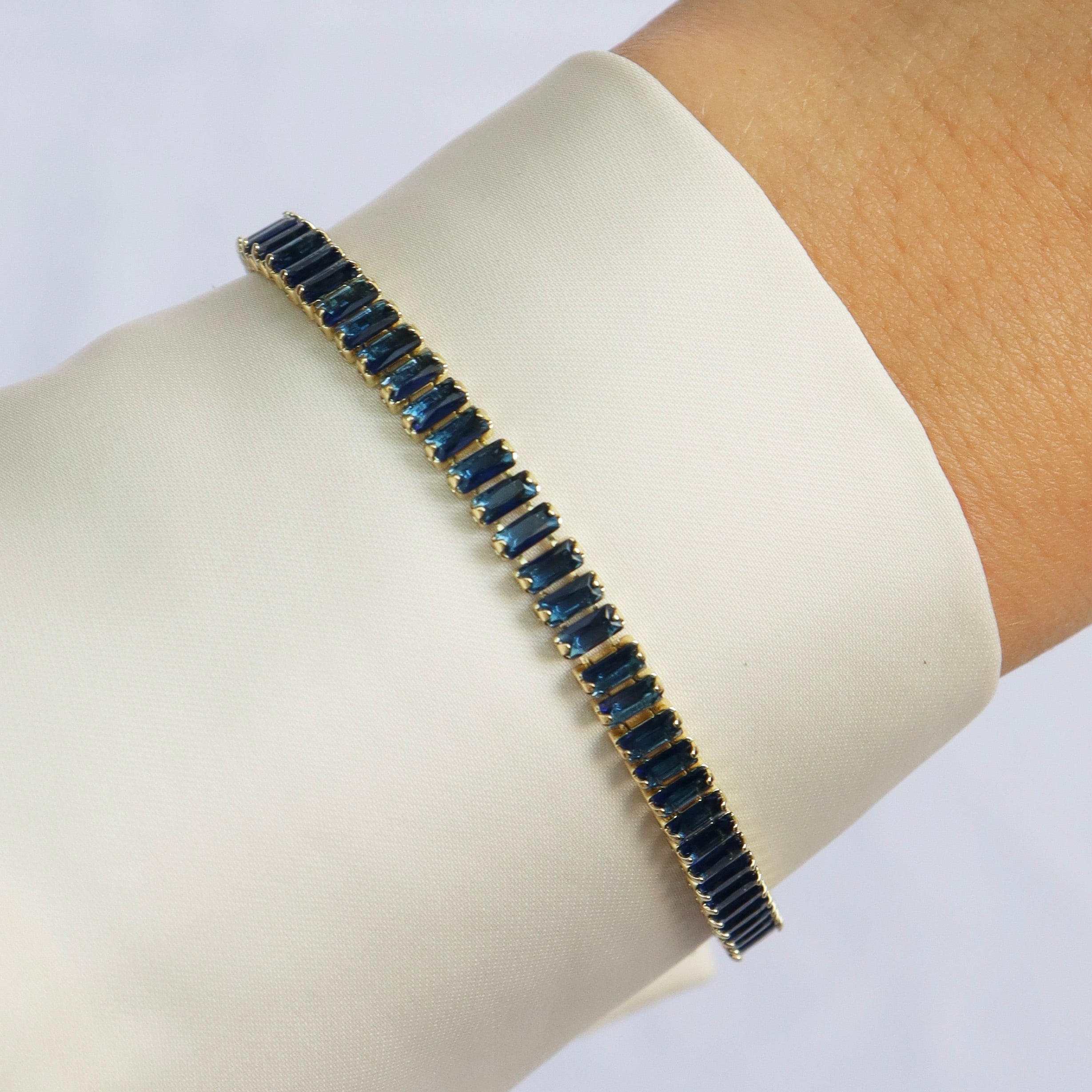Pulsera Baguette Azul