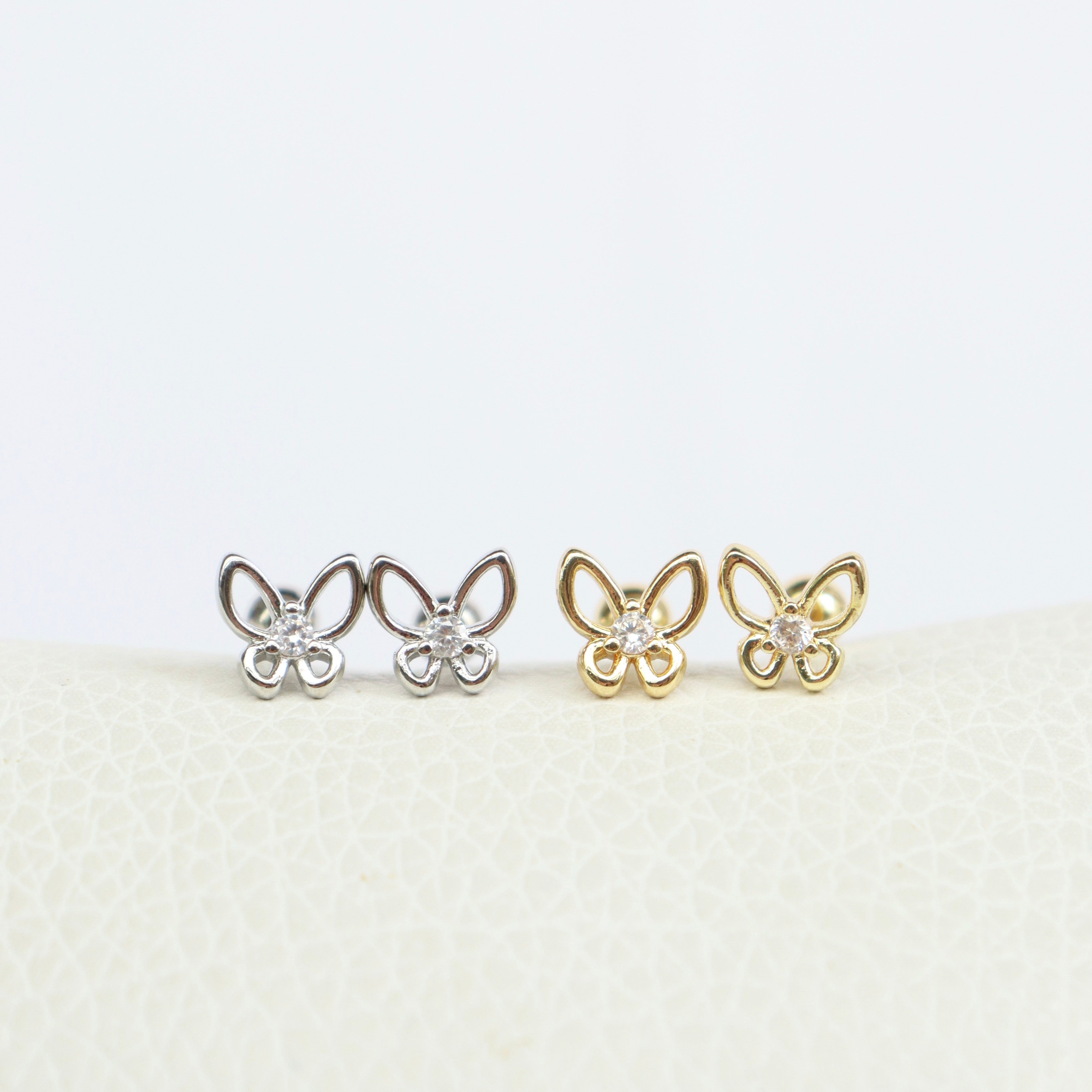 Studs Mariposa (Cierre Bebé)