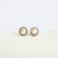Studs Circulo Cristales (Cierre Bebé)