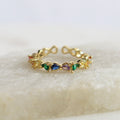 Anillo Ajustable Cristales Multicolor