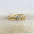 Anillo Ajustable Flor Celeste
