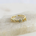 Anillo Ajustable Flor Celeste