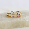 Anillo Ajustable Cristales Pastel