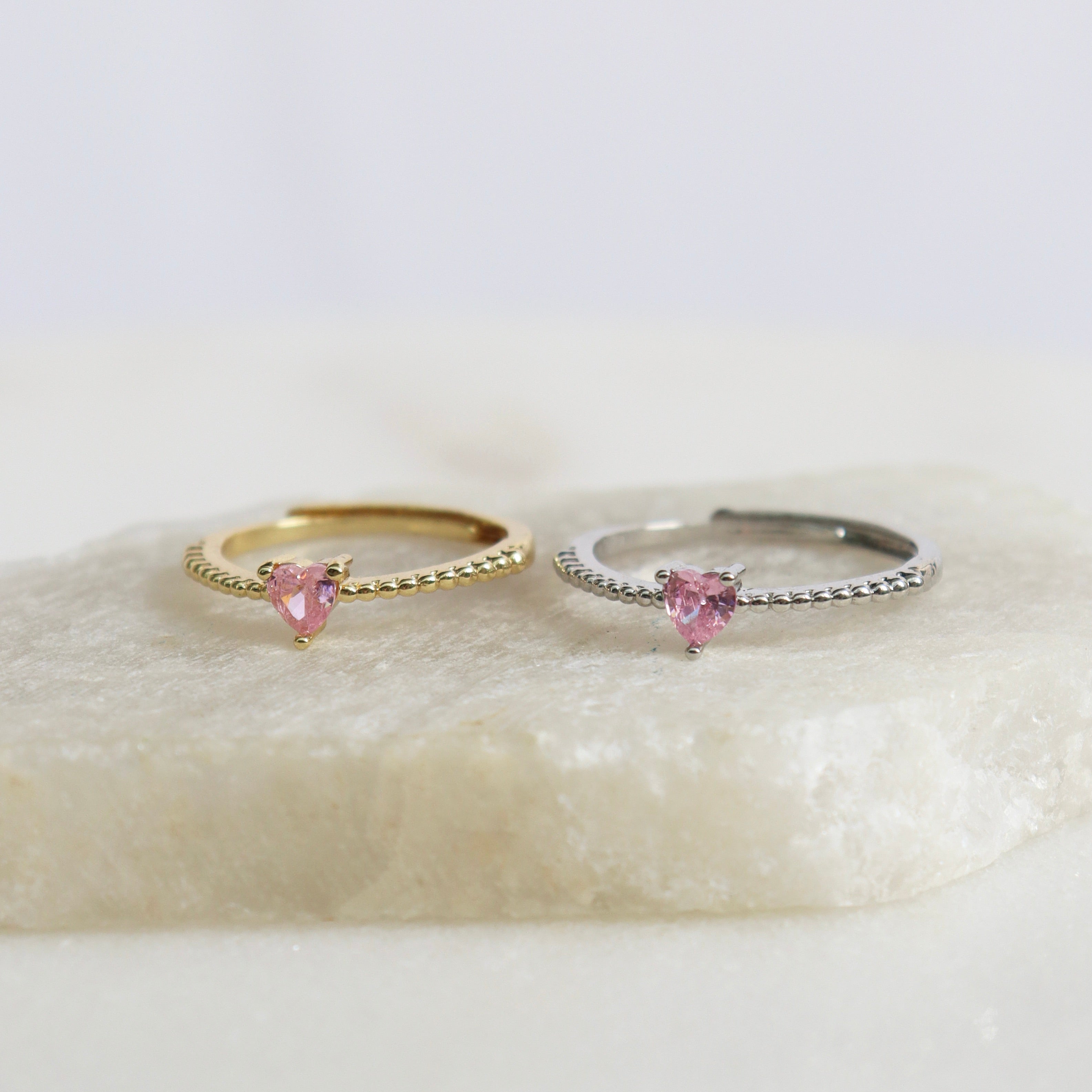 Anillo Corazón Rosado