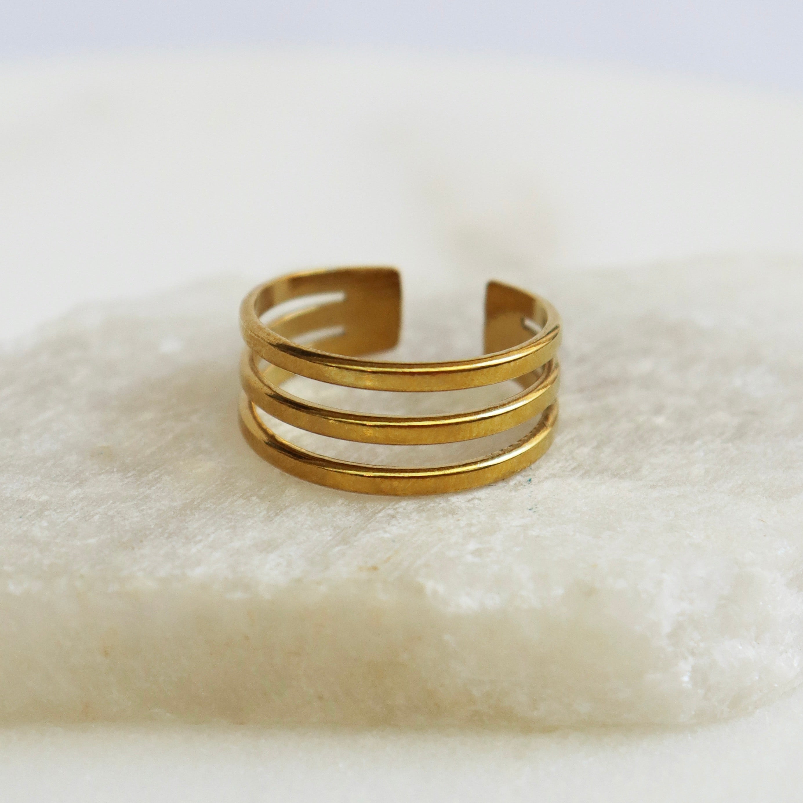 Anillo Ajustable Triple Línea