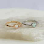 Anillo Ajustable Corazón Ópalo