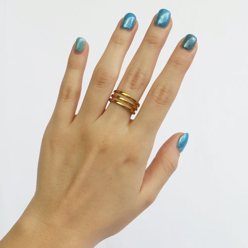 Anillo Ajustable Triple Línea