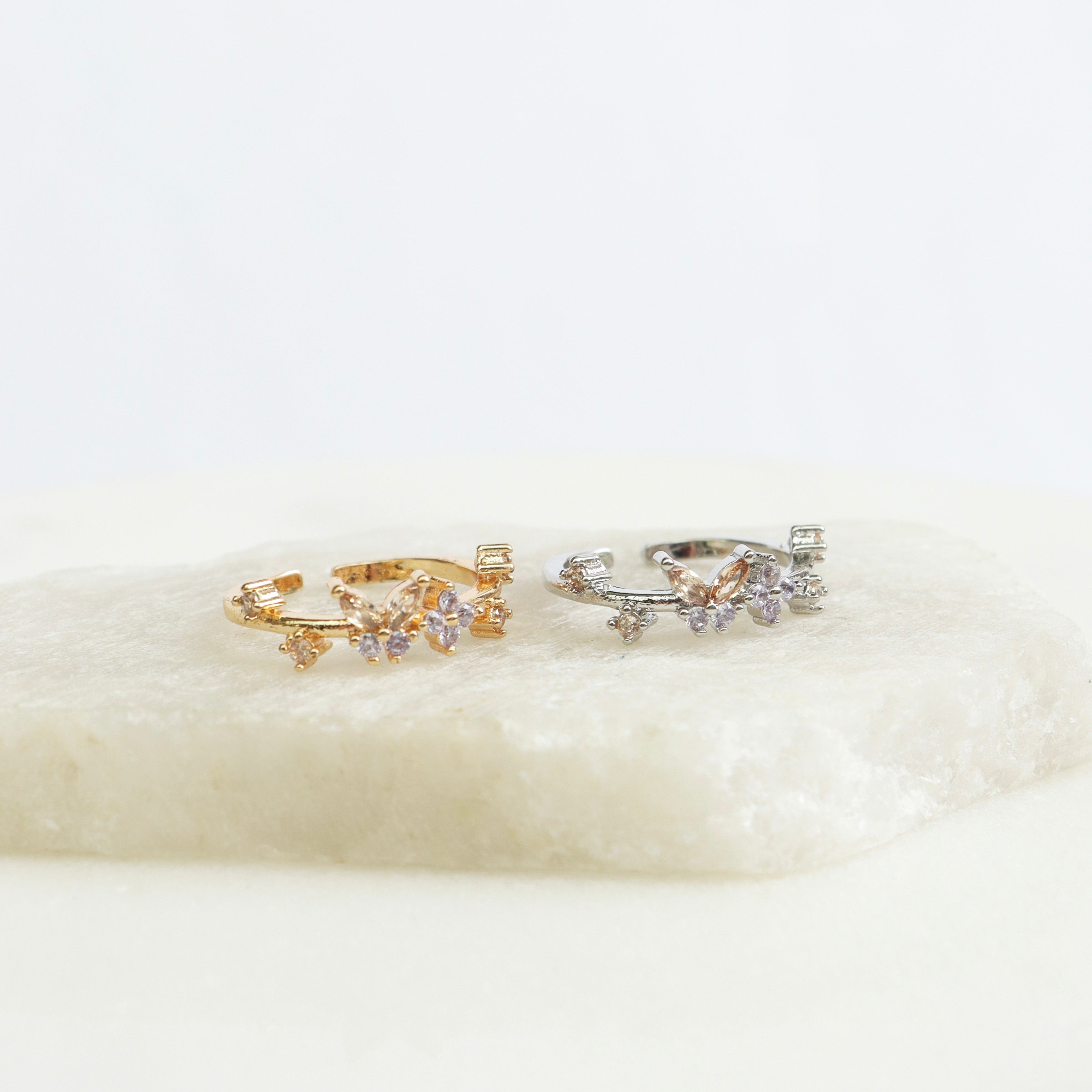 Anillo Ajustable Mariposa con Cristales