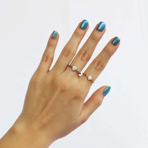 Anillo Ajustable Corazón Ópalo