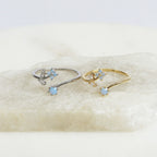 Anillo Ajustable Flor Celeste