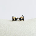Studs Gatito Negro con Cristal (Cierre Bebé)