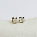 Studs Gatito con Cristal (Cierre Bebé)