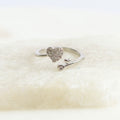 Anillo Ajustable Corazón Cristales