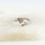 Anillo Ajustable Corazón Cristales