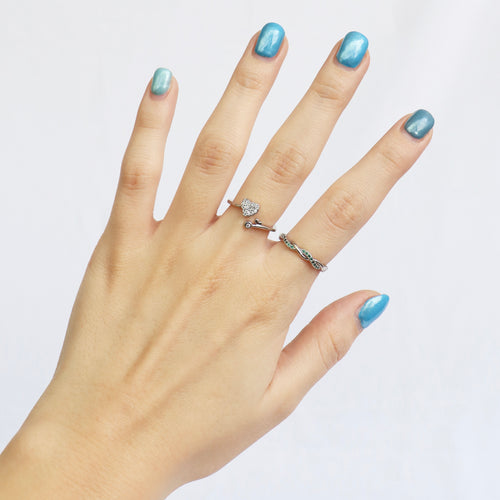 Anillo Ajustable Corazón Cristales
