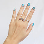 Anillo Ajustable Doble linea con Cristales