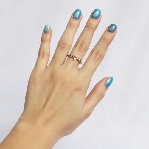 Anillo Ajustable Corazón con Cristales