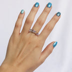 Anillo Ajustable Mariposa con Cristales Morados