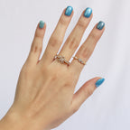 Anillo Ajustable Flor Cristales