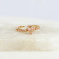 Anillo Ajustable Corazón Rosado con Cristales