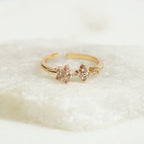 Anillo Ajustable Flores Cristales