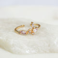 Anillo Ajustable Cristales Morados