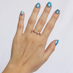 Anillo Ajustable Cristales Morados