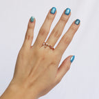 Anillo Ajustable Cristales Morados