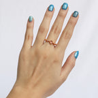 Anillo Ajustable Cristales Rosados