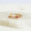 Anillo Ajustable Cristales Rosados