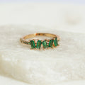Anillo Ajustable Cristales Verdes