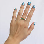 Anillo Ajustable Cristales Verdes