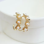 Semi Hoops Flor con Perla