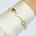 Pulsera Corazones y Perlas