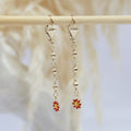 Aretes Largos Margarita Roja