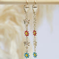 Aretes Largos Mariposas y Margaritas